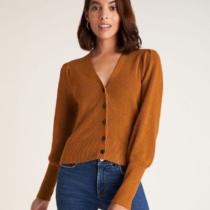 NWT Ann Taylor Ribbed Cuff V-Neck Cardigan